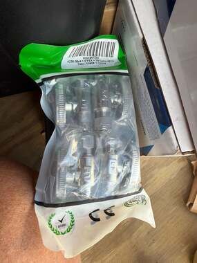 4-Pack Quarter-Turn Angle Stop Valve 1/2 inch PEX x 3/8 inch Compression Chrome